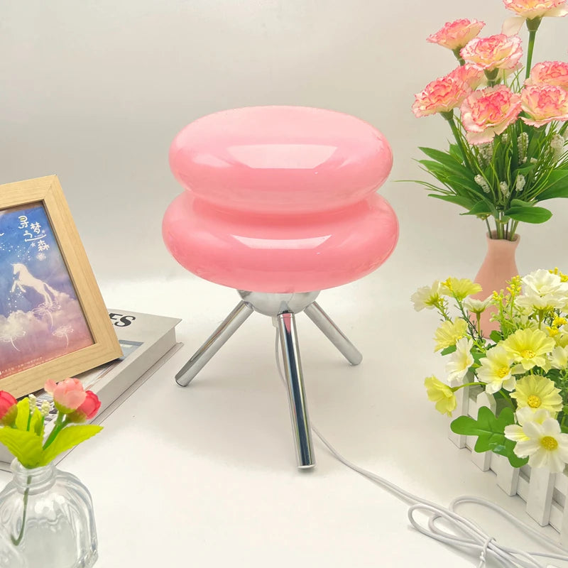 Cream Style Glass Table Lamp Hamburg Medieval Murano Glass Vintage Nordic Bedroom Bedside Decorative Table Lamp
