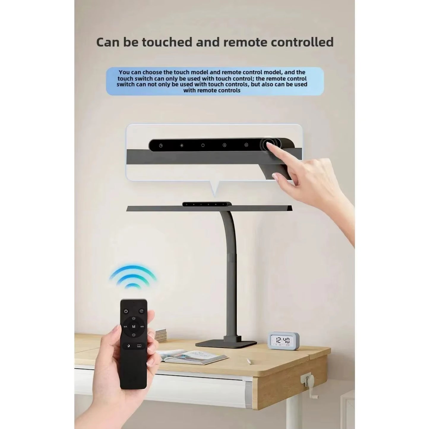 Touch Remote Control Dimmable LED Desk Lamp Intelligently Controlled Eye Protection for Reading Student Dormitory Bedroom