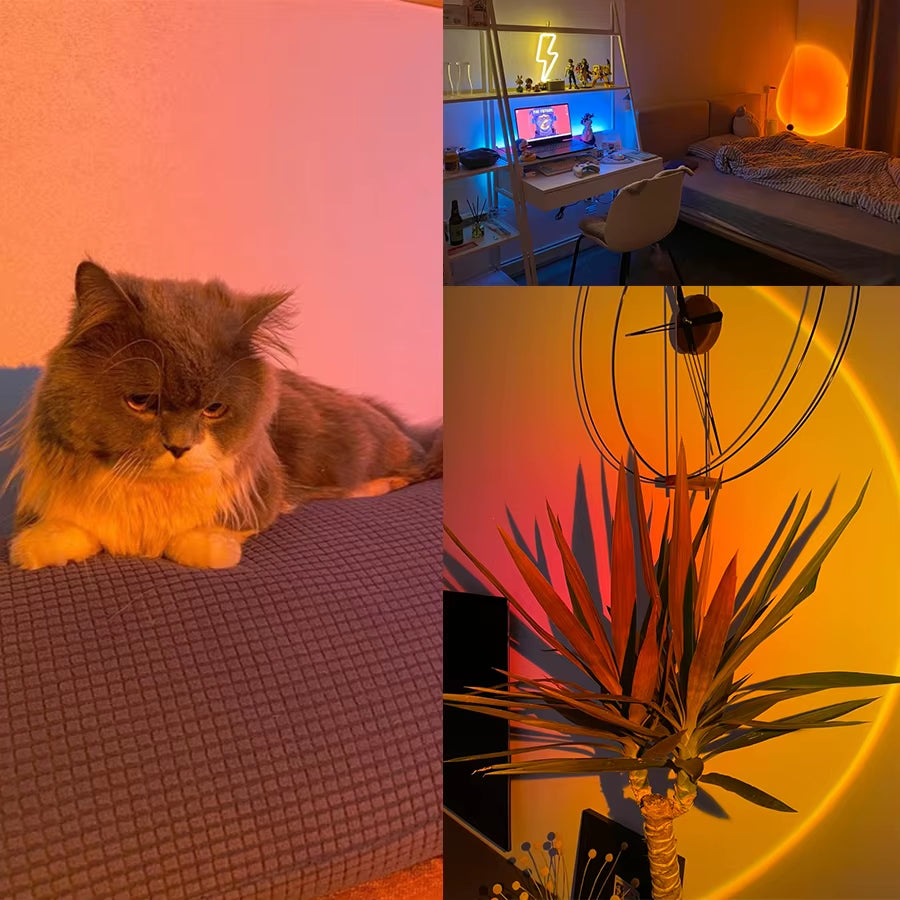 Smart Sunset Lamp Tuya LED Night Ligh USB RGB Smart Life APP Remote Projection for Room Decoration Photography Festival Birth