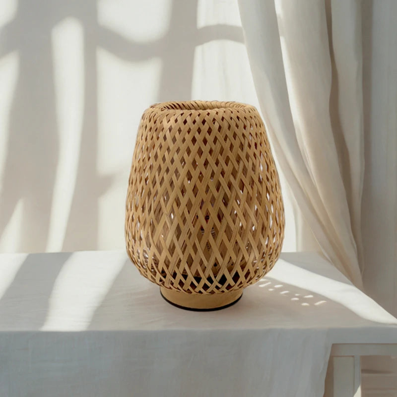 Chinese Style Wabi-Sabi Wind Restoring Ancient Ways Lamp Bedside Home Decoration to the Hotel Designers Contracted Weaving Atmos