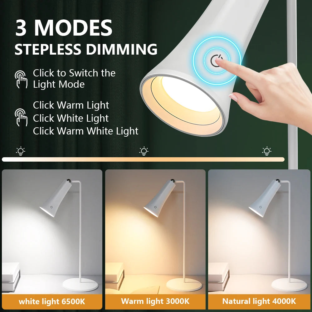 Table Study Lamp Touch 360° Magnetic Rotation Infinite Dimming Night Light Wall Lamp Flashlight Reading Light Bedroom Bedside