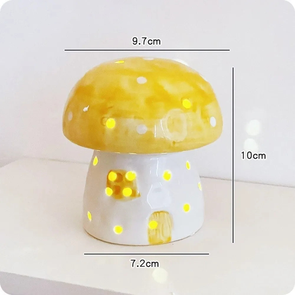 Table Decor Lamp Mushroom Night Light Eye Protection Sleeping Bedside Night Light Nordic LED Ceramic Night Light Birthday Gift