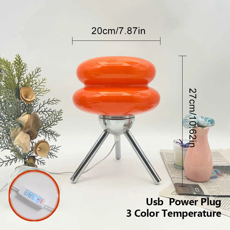 Cream Style Glass Table Lamp Hamburg Medieval Murano Glass Vintage Nordic Bedroom Bedside Decorative Table Lamp
