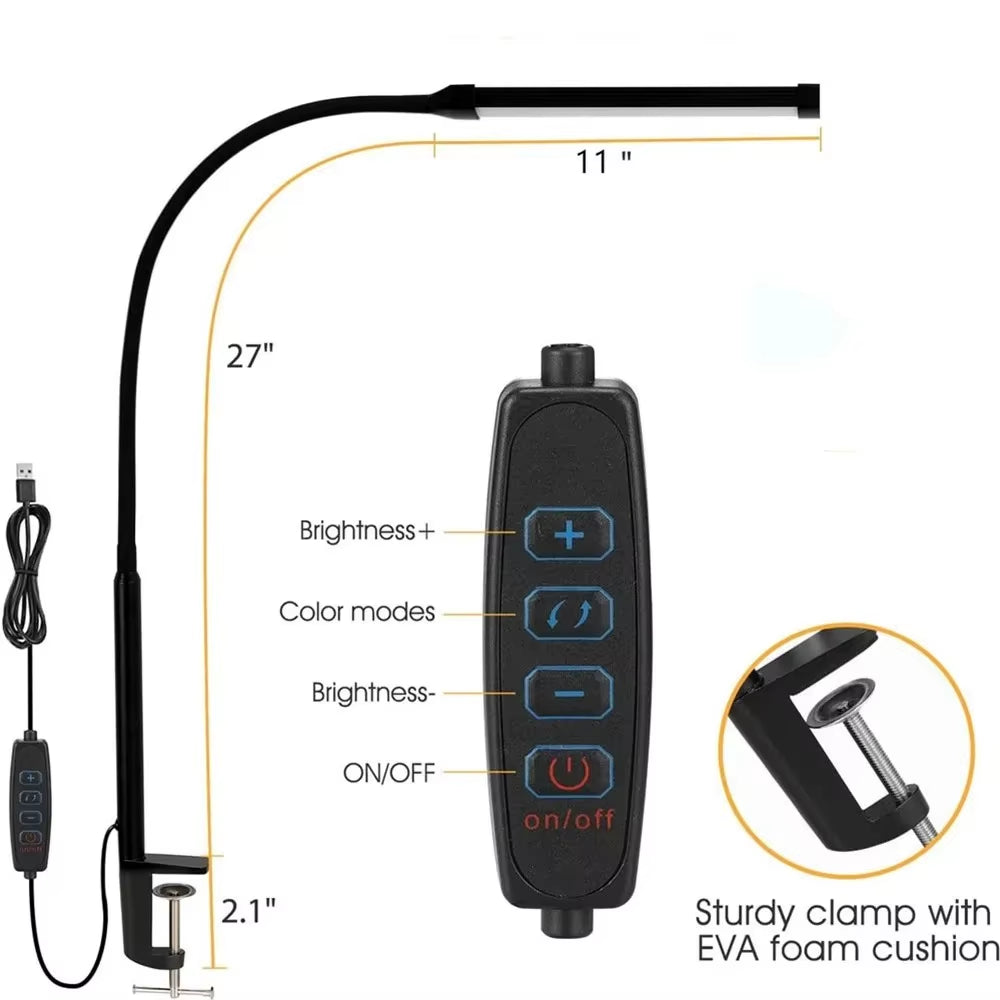 Double Single Head Led Clip Desk Lamp Dimmable Computer Table Lamps Monitor Light Architect Table Lamp for Office Reading Lights