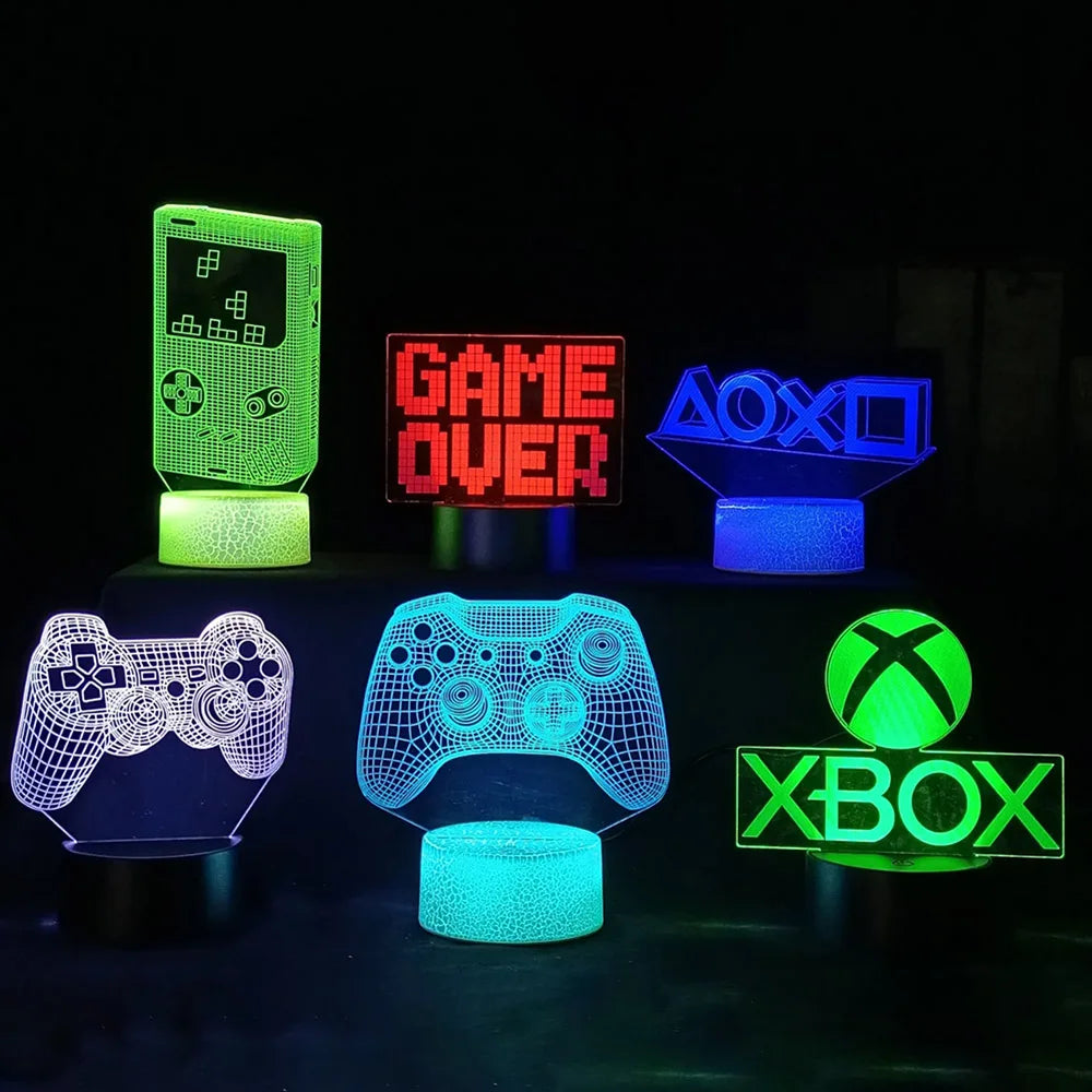 3D Led Lamp Gaming Room Light Games Nightlight Gaming Table Lamp for Children Headphones Game Zone Lights Home Decor Gift