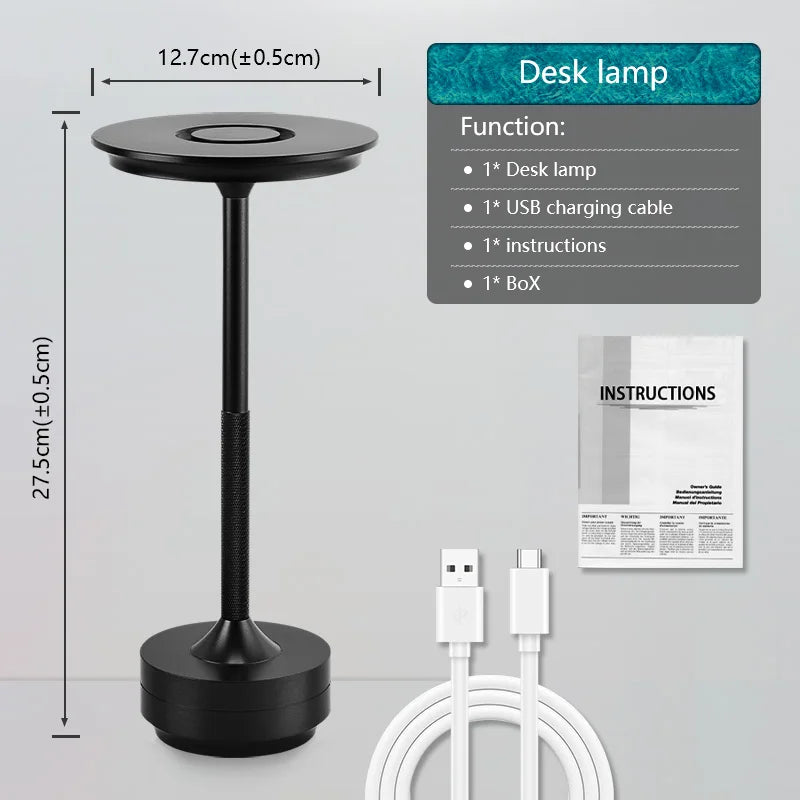 Table Study Lamp Touch 360° Magnetic Rotation Infinite Dimming Night Light Wall Lamp Flashlight Reading Light Bedroom Bedside