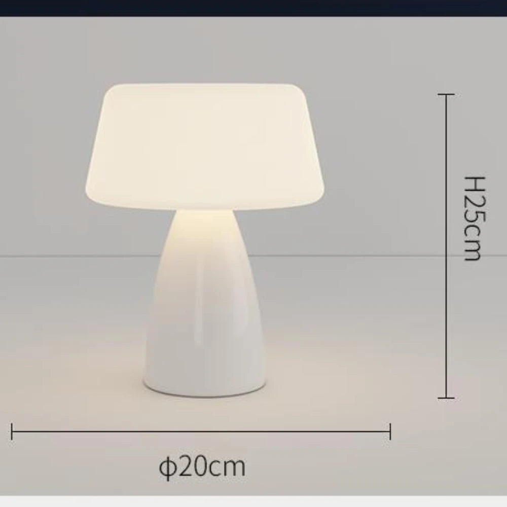 Cream Mushroom Table Lamp Cute and Simple Ceramic Eye Protection Bedside Lamp Warm Girl Bedroom Atmosphere Small Night Lamp