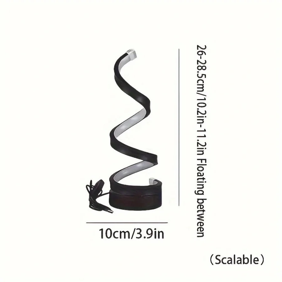 1Pcs Bedroom Bedside Lamp - 3-Way Dimmable Touch Light USB Power Supply, Modern Simple Dimmable Spiral Bedside Lamp