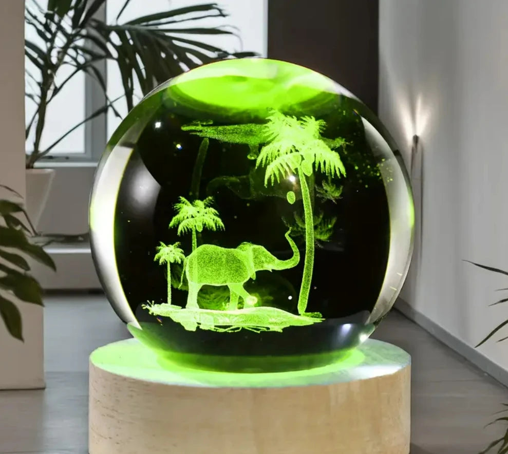 3D Crystal Lights Lamp Glowing Planetary Galaxy Night Light Crystal Ball Night Lights Bedside Light Home Decor Christmas Gift