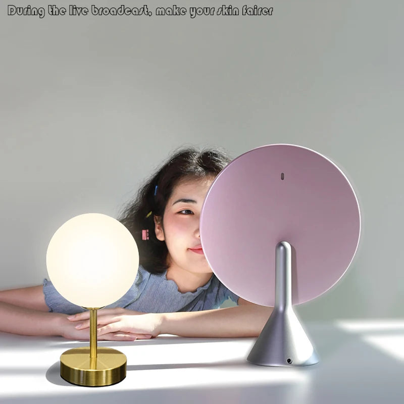 Nordic Glass Ball Desk Lamp with Touch Switch Used for Study Dressing Table Live Broadcast Lighting Bedroom Bedside Table Lamp