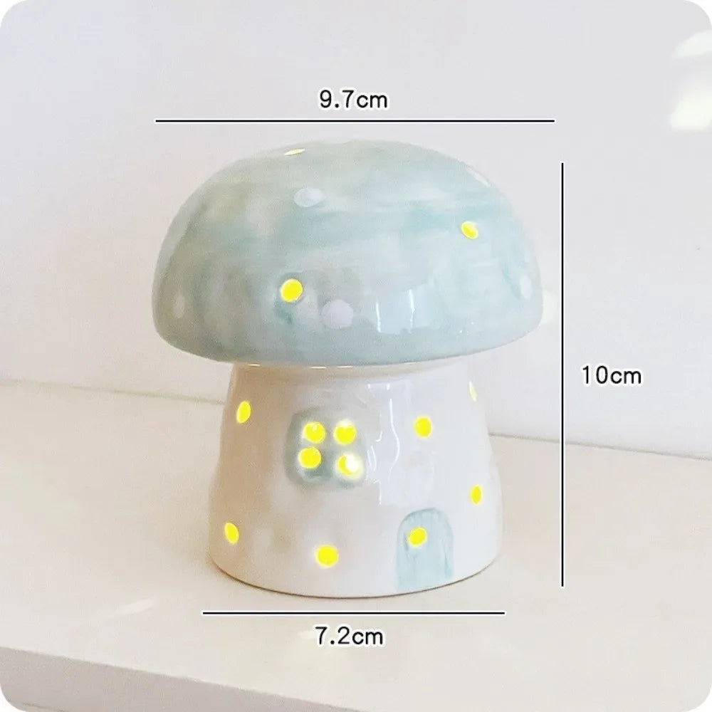 Table Decor Lamp Mushroom Night Light Eye Protection Sleeping Bedside Night Light Nordic LED Ceramic Night Light Birthday Gift