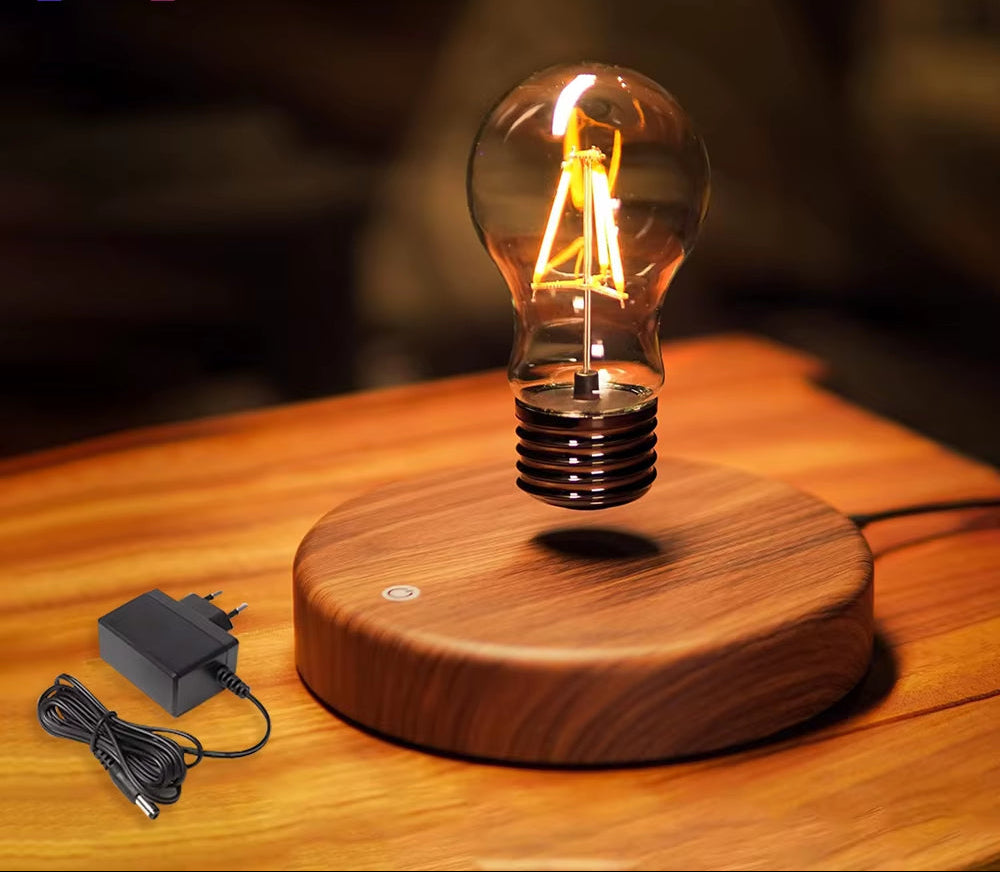 Wireless Levitating Magnetic Floating LED Desk Table Night Light, 360 Degree Automatic Rotate Bulb Lamp for Gifts, Room, Office