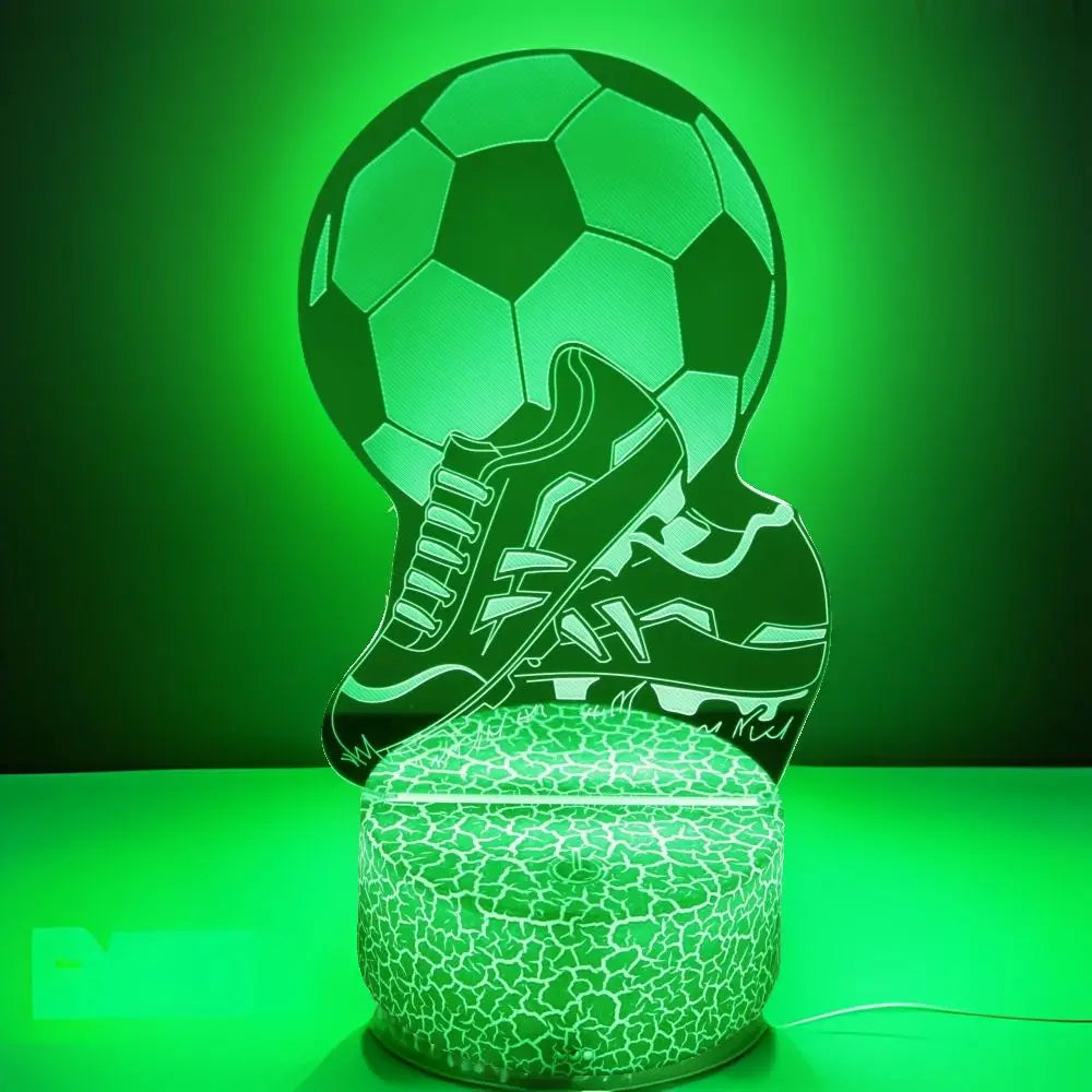 3D Football Lamp Illusion Child LED Night Light Luminous Soccer Ball Touch Nightlight Kids Bedroom Decoration Table Lamp Gifts