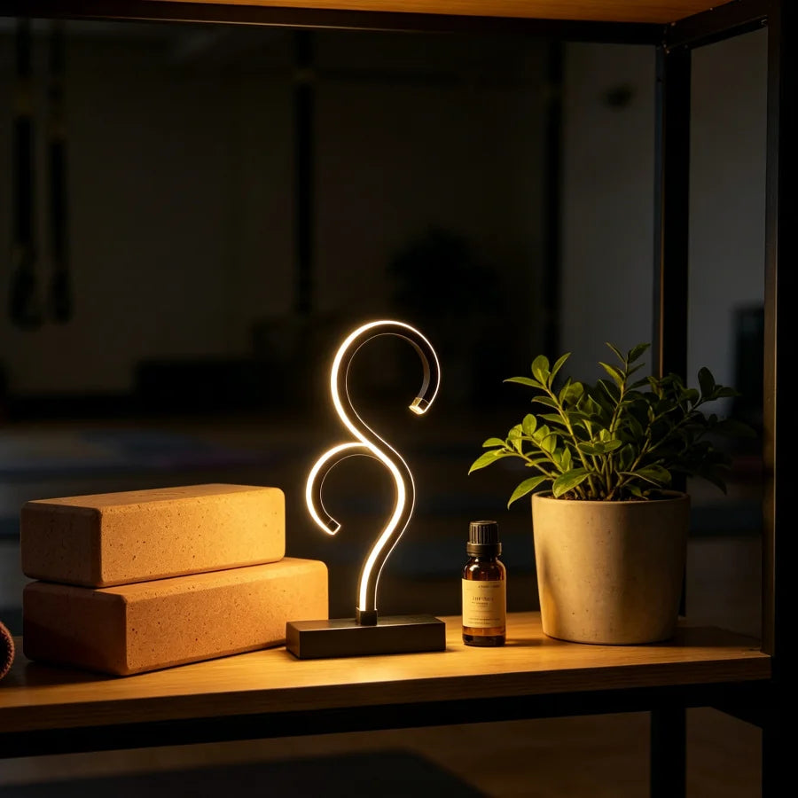 1PC Double Question Mark Creative Desk Lamp with USB Power Plug and Three Color Lighting