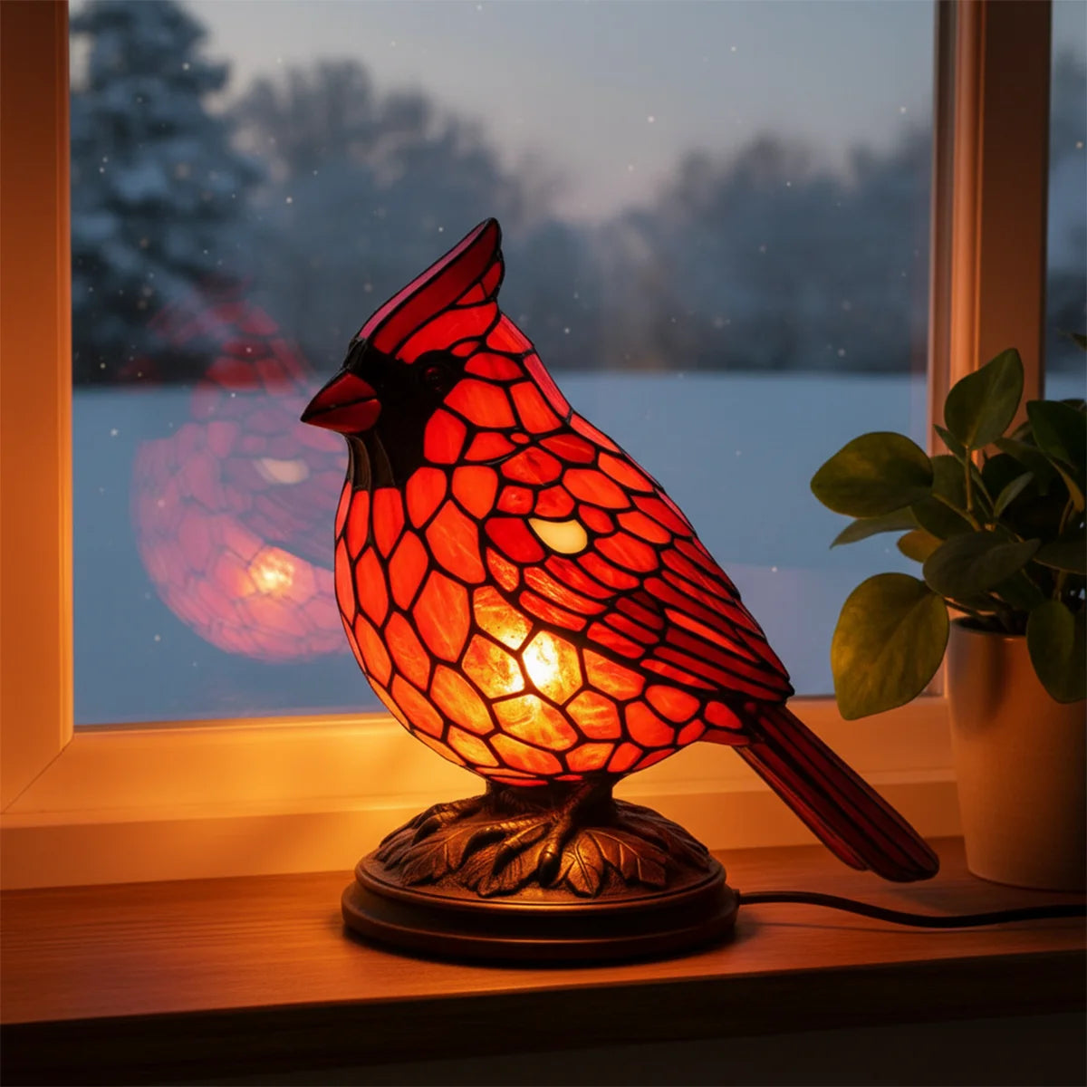 Cardinal Lamp Table Decor Gift Living Room Creative Night Light Bedside for Bedroom with Usb Bedroom Lamps Decoration Red Modern