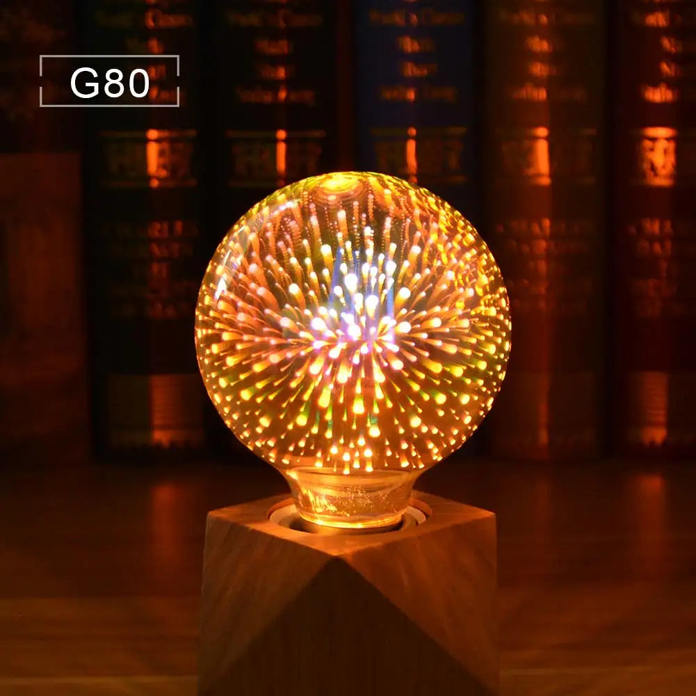 1-6Pcs Table Lamps Colorful Fire-Works Effect LED 3D Light Vintage Bulbs 3D Lamp 110V-240V Home Bar Night Light Christmas Deco