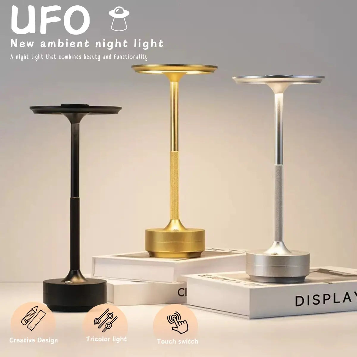 1Pc USB Rechargeable LED Desk Lamp Touch Dimming USB Portable Charging Coffee Shop Bar Retro Decoration Atmosphere Night Light