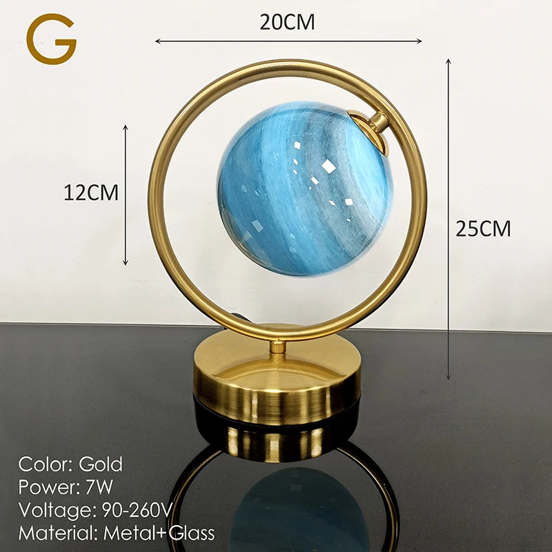 Nordic Glass Ball Desk Lamp with Touch Switch Used for Study Dressing Table Live Broadcast Lighting Bedroom Bedside Table Lamp