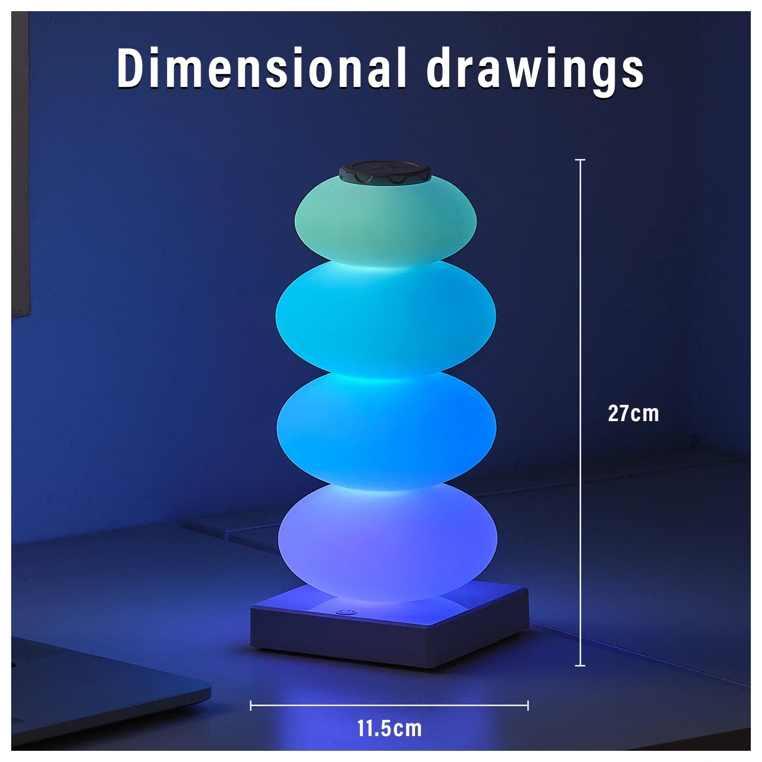 Bedside Table Decorative Light DIY RGB LED Color Changing Touch Switch Multi-Step Lamp for Bedroom Nightstand
