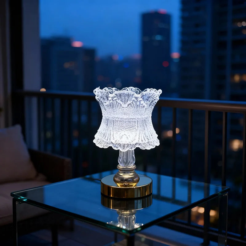 Rechargeable LED Crystal Table Lamp with Adjustable Dimming and 3CCT, Suitable for Dining Tables, Entryways, Corridors, and Ambi