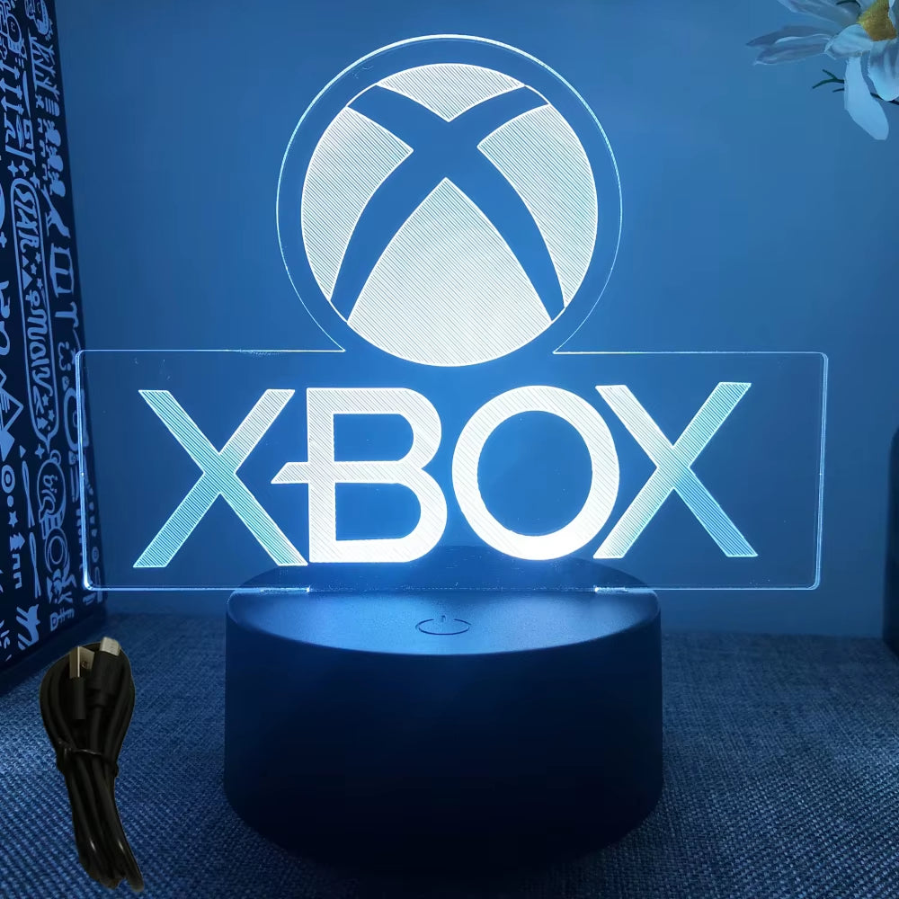 Gaming Lamp 3D Night Light for XBOX Gaming Room Desk Setup Lighting Gamer Decoration on the LED Lamps Table Icon Logo Kids Gifts
