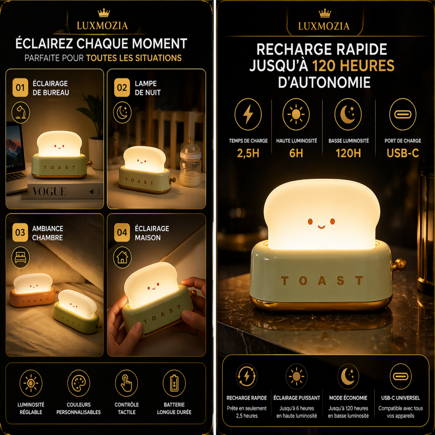 Lampe de chevet toast