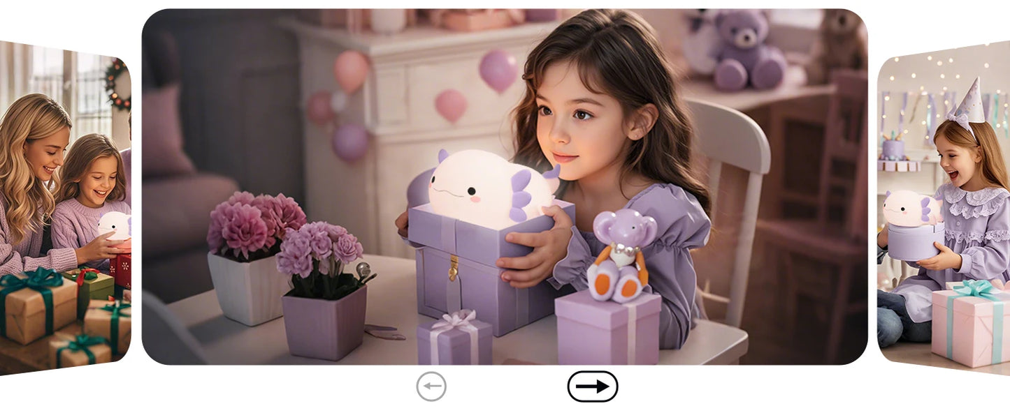 Lampe de chevet axolotl