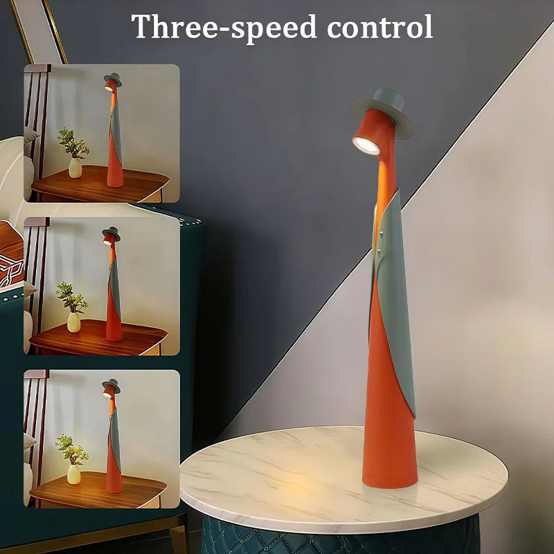 Lampe de chevet acier brossé