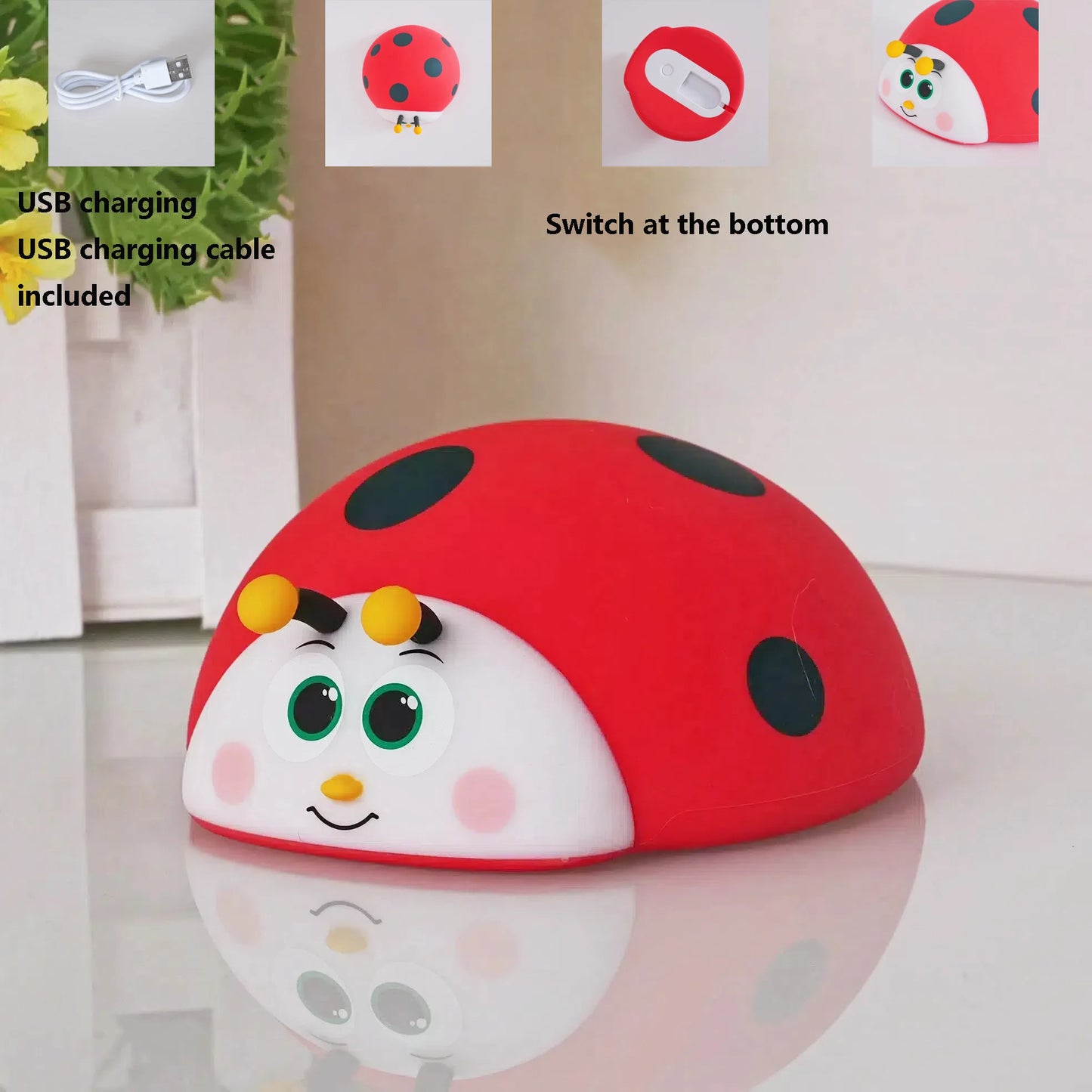 Lampe de chevet coccinelle