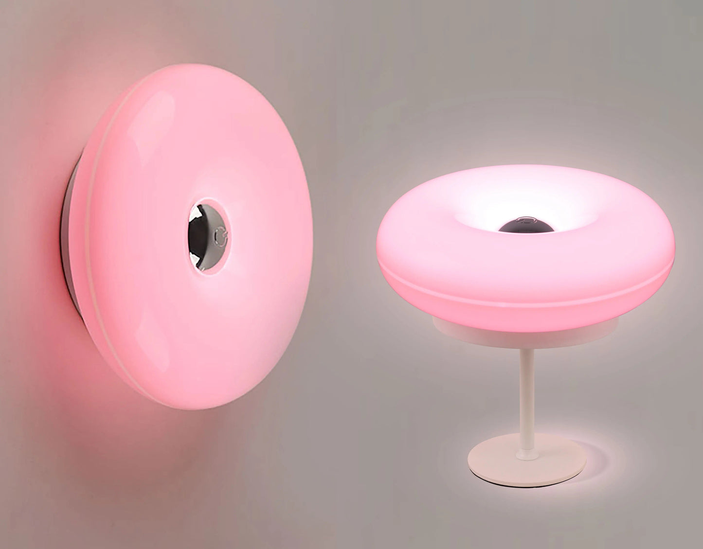 Artistic Creative Design Tall Table Lamp, Donut-Shaped Night Light, Touch Switch, Rechargeable, Three-Color Dimming, Suitable for Study Room, Bedroom, Living Room, Dining Bar, Decorative Lighting.