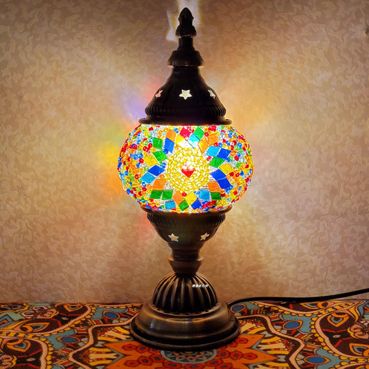 Newest Turkish Mosaic Table Lamp Vintage Art Deco Handcrafted Lamparas De Mesa Ball Glass Romantic Bed Light Led Night Lampe