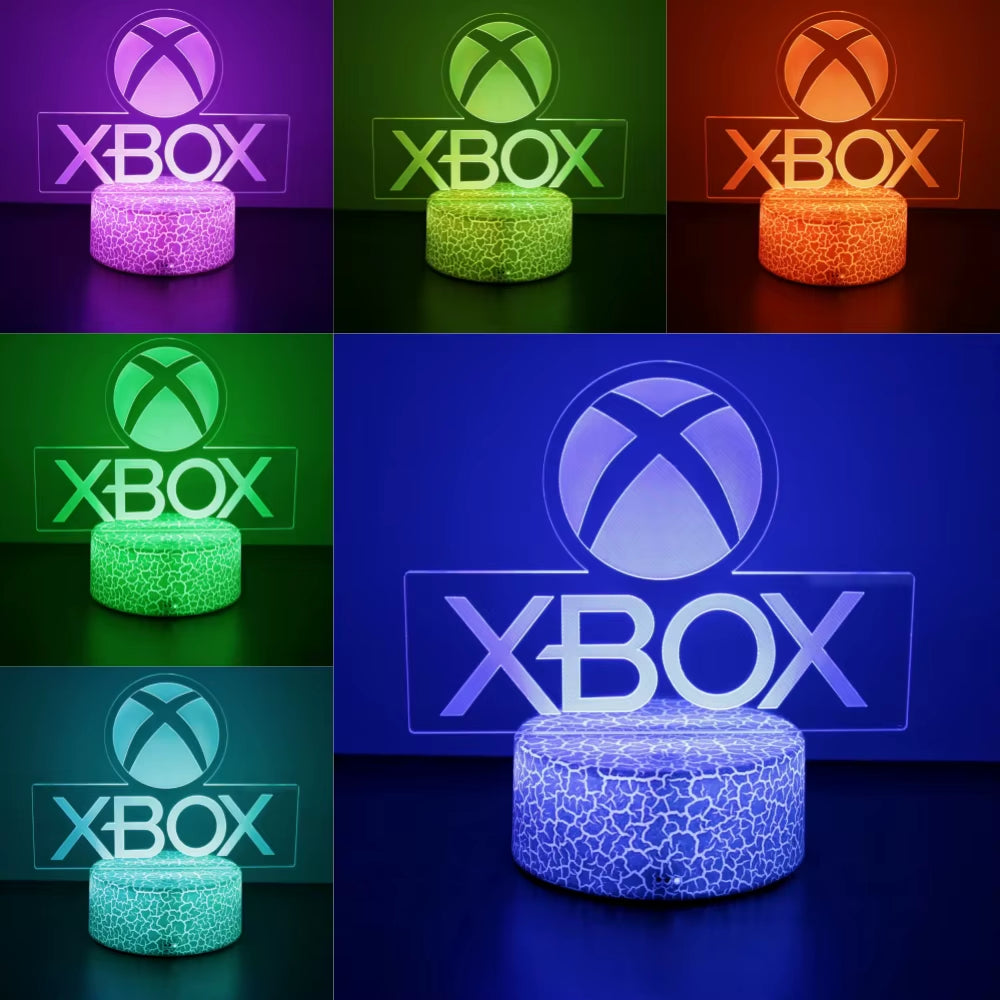 Gaming Lamp 3D Night Light for XBOX Gaming Room Desk Setup Lighting Gamer Decoration on the LED Lamps Table Icon Logo Kids Gifts