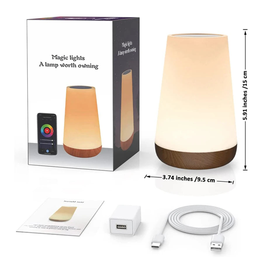 Tuya Smart Wifi LED Table Lamp RGB Colorful Dimming Timer Sleeping Touch Night Light APP Voice Control for Bedroom Table Lightin