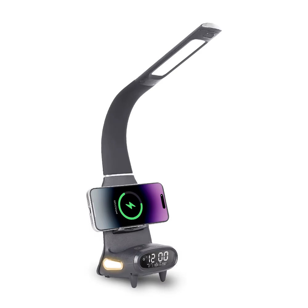 New Eye-Care Reading Desk Lamp with Soft Night Light 15W Wireless Fast Charging 5-Colour Temperature Inductive Dimming Desk Lamp