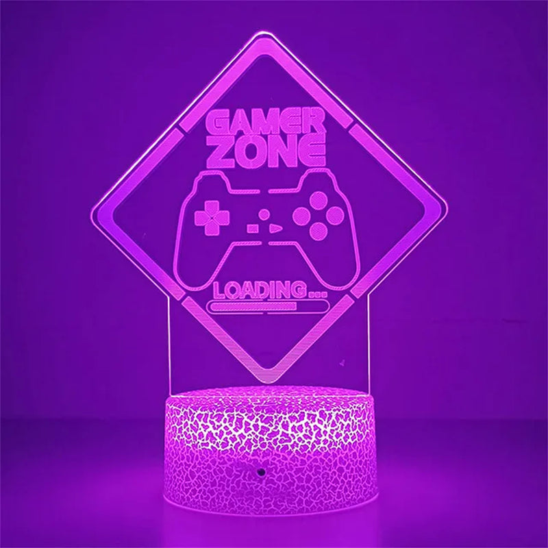 3D Led Lamp Gaming Room Light Games Nightlight Gaming Table Lamp for Children Headphones Game Zone Lights Home Decor Gift