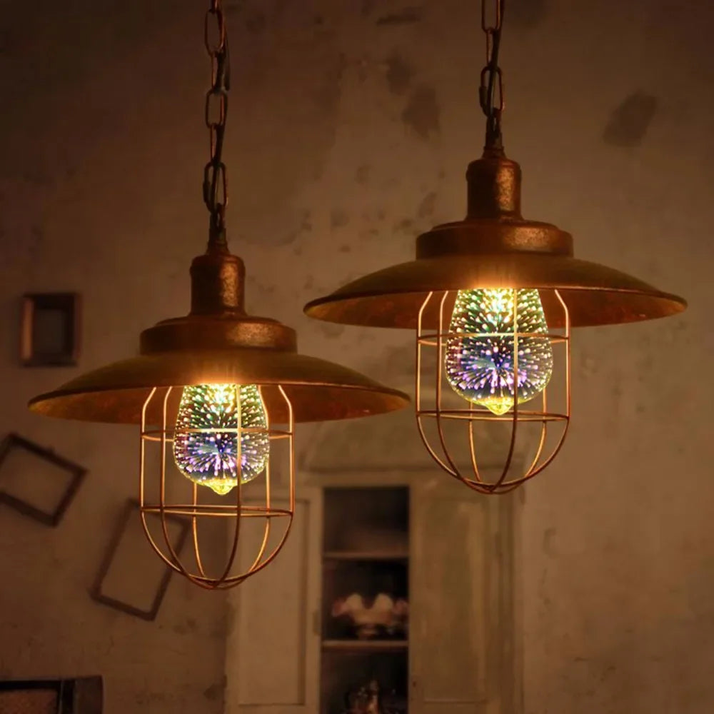 1-6Pcs Table Lamps Colorful Fire-Works Effect LED 3D Light Vintage Bulbs 3D Lamp 110V-240V Home Bar Night Light Christmas Deco