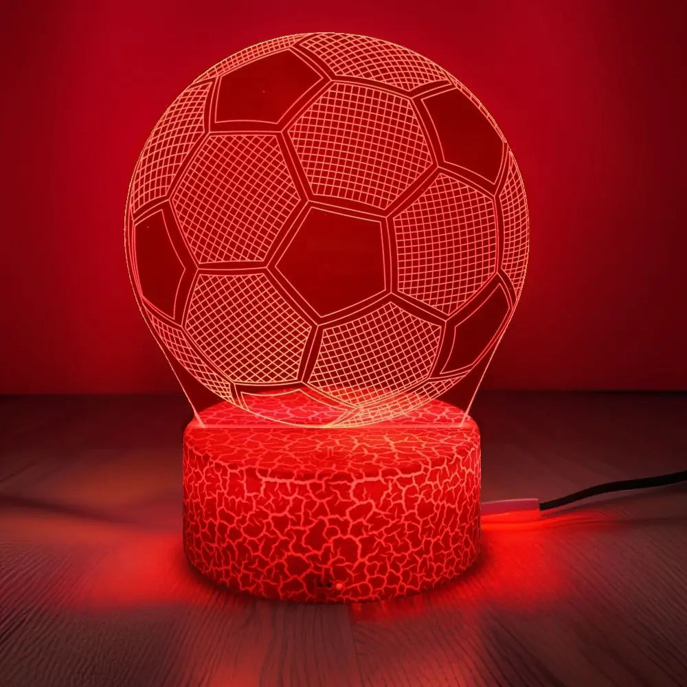 3D Football Lamp Illusion Child LED Night Light Luminous Soccer Ball Touch Nightlight Kids Bedroom Decoration Table Lamp Gifts