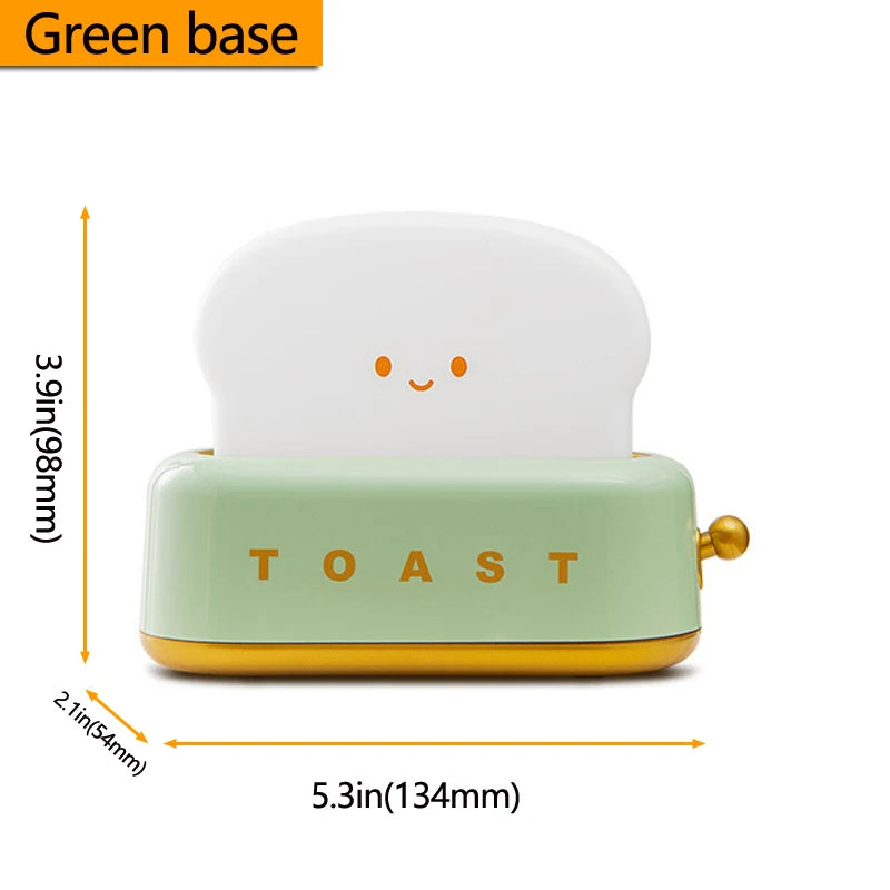 Rechargeable LED Night Light Lamp - Creative Bread Toast Table Decor,Dimmable Bedside Lamp for Baby Kids Bedroom,Nursery,Gift