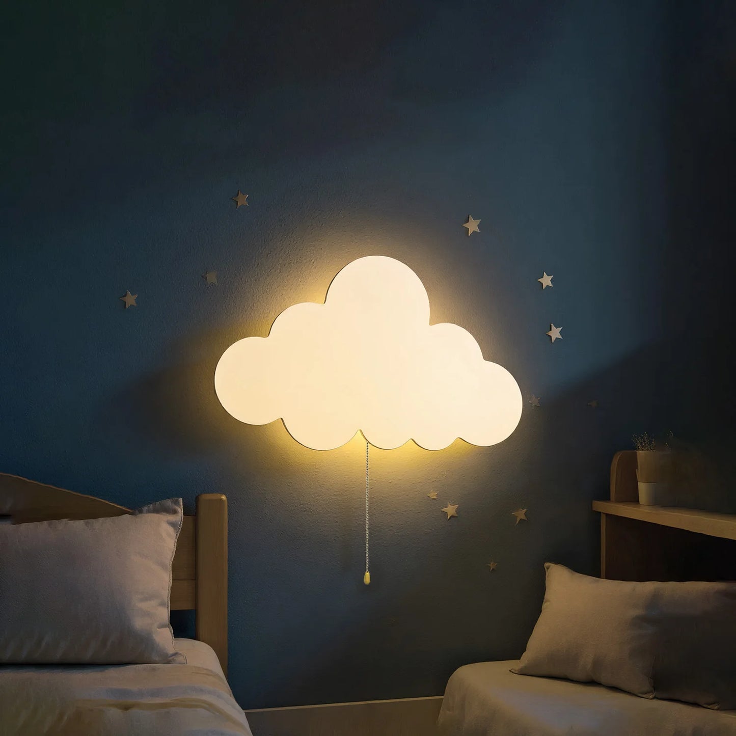 Floating Cloud Wall Lamp for Baby Nursery Cute Floating Cloud Lamp for Kids Bedroom Battery-Operated Hanging Night Lights