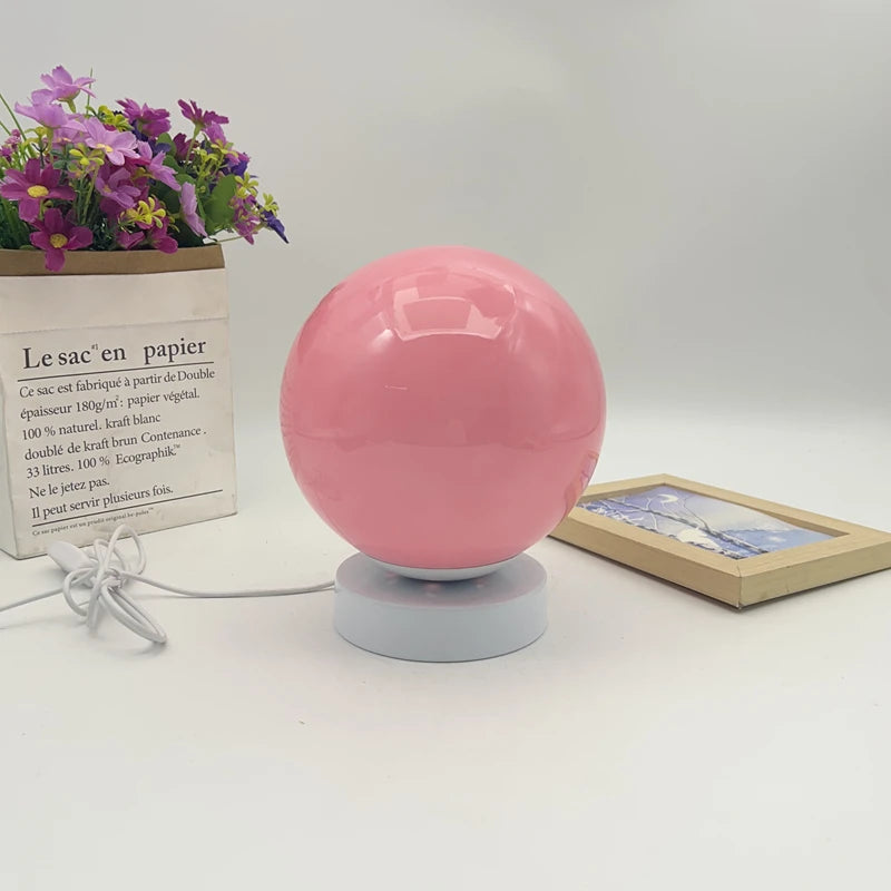 Glass Globe Table Lamp Modern Minimalist Dimmable Rechargeable Ambient Light for Living Room Study Bedroom Bedside Bar