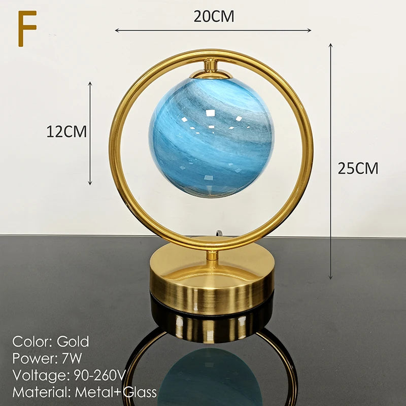 Nordic Glass Ball Desk Lamp with Touch Switch Used for Study Dressing Table Live Broadcast Lighting Bedroom Bedside Table Lamp