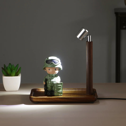 Wooden Table Lamp USB Powered Night Light Display Light LED Eye Protection Bedside Lamp Desktop Decorative Lights