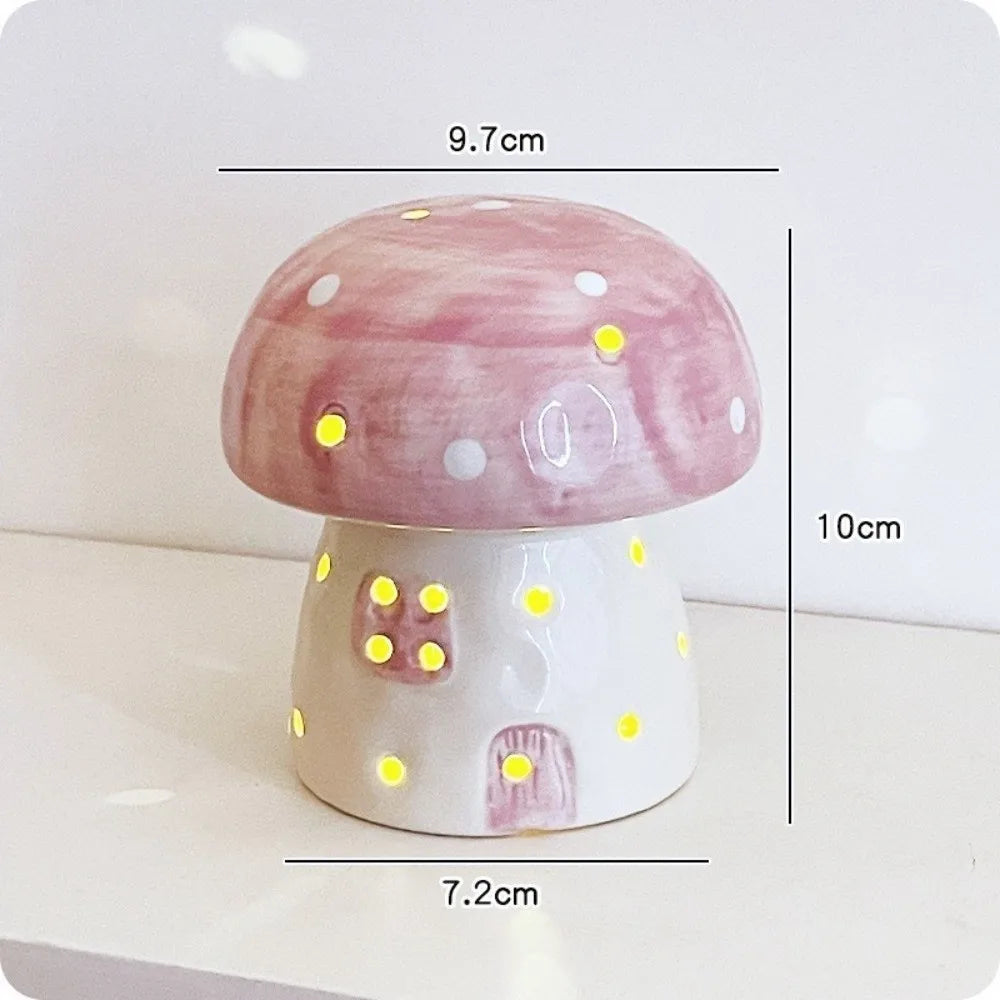 Table Decor Lamp Mushroom Night Light Eye Protection Sleeping Bedside Night Light Nordic LED Ceramic Night Light Birthday Gift